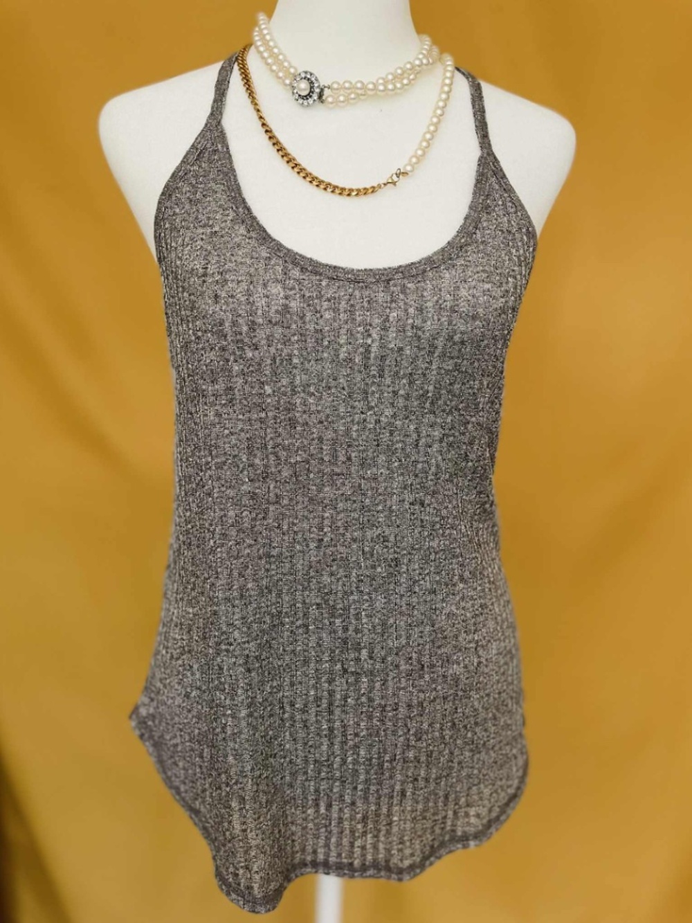 Abercrombie and Fitch Ribbed Knit Spaghetti Strap Tank Top – Stretch Cami Soft M